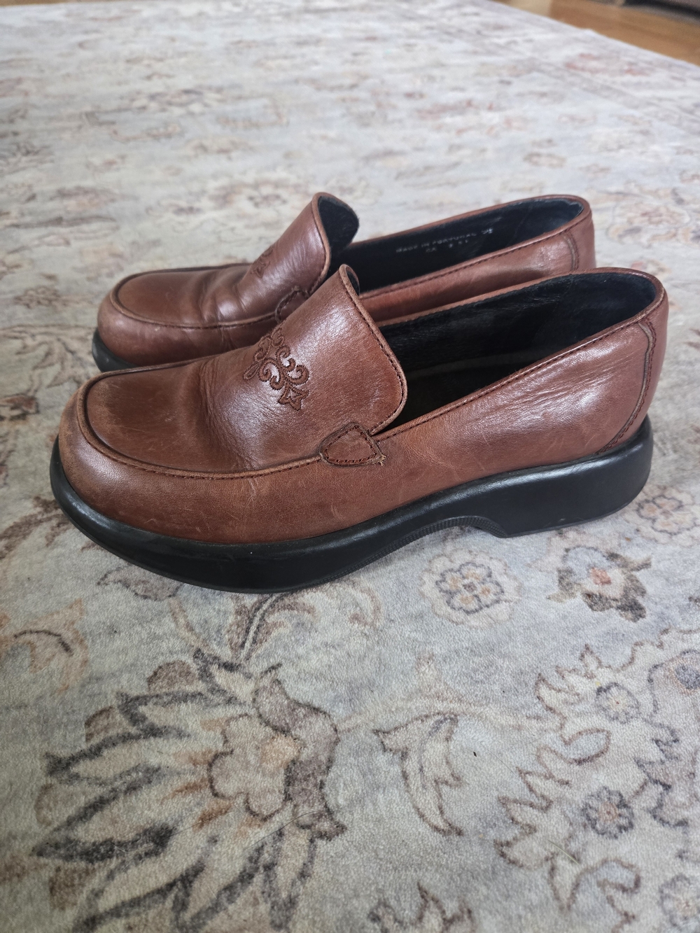 Vintage Dansko Leather Juliet Loafers, Y2k, Embroidery, Academia, US 8.5-9